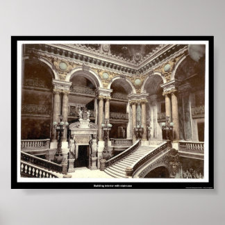 Poster Intérieur du bâtiment avec escalier