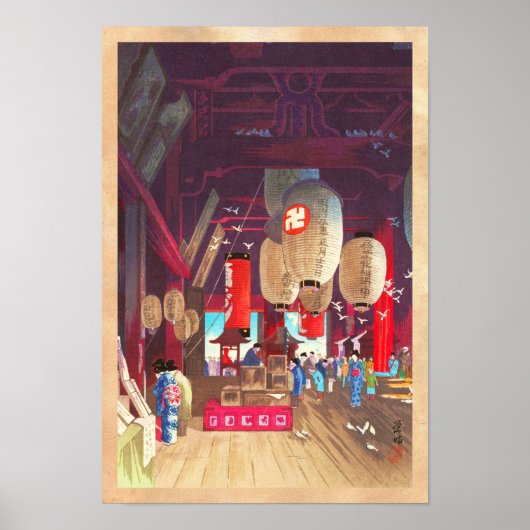 Poster Intérieur du temple Asakusa Kannon Narazaki Eisho (Devant)