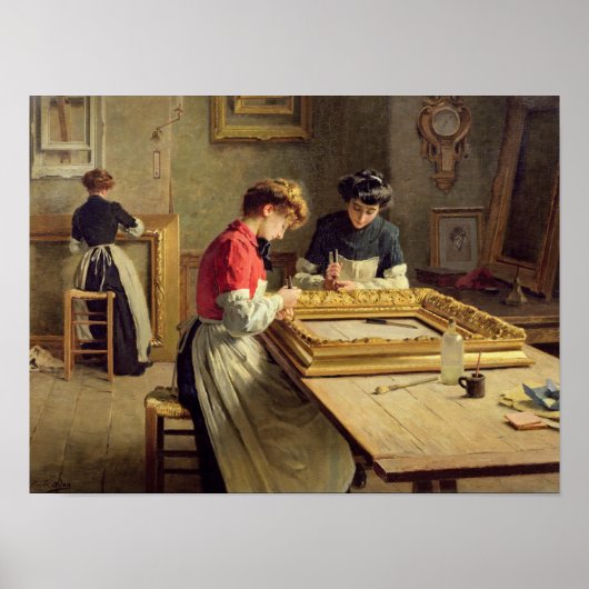 Poster Intérieur d'un atelier d'Gilding de cadre (Devant)