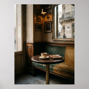 Poster Intérieur d'un café parisien sombre
