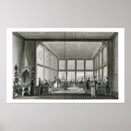 Poster Intérieur d'un café public à Constantinople par (Devant)