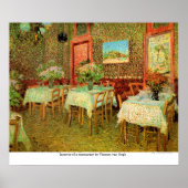 Poster Intérieur d'un restaurant de Vincent van Gogh (Devant)