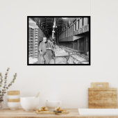 Poster Intérieur d'un train de courrier 1910 (Cuisine)