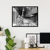 Poster Intérieur d'un train de courrier 1910 (Bureau à domicile)