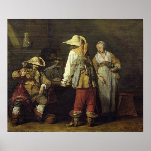 Poster Intérieur d'une auberge, 1636 (Devant)