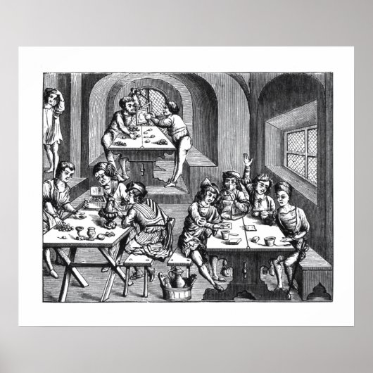 Poster Intérieur d'une auberge, après une coupe de bois d (Devant)