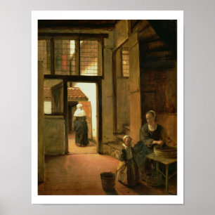 Poster Intérieur d'une Chambre néerlandaise (huile sur le