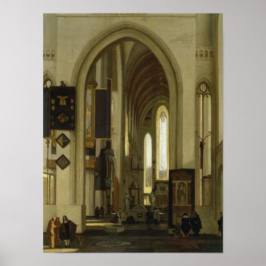Poster Intérieur d'une église aux Chiffres, 1685 (Devant)