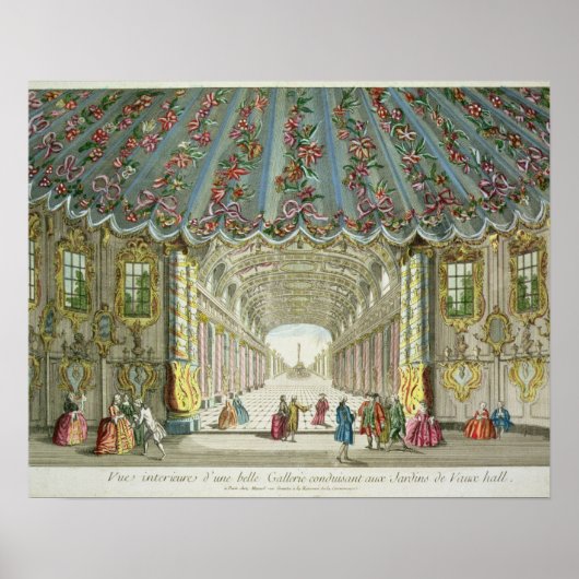 Poster Intérieur d'une galerie menant aux jardins de Vaux (Devant)