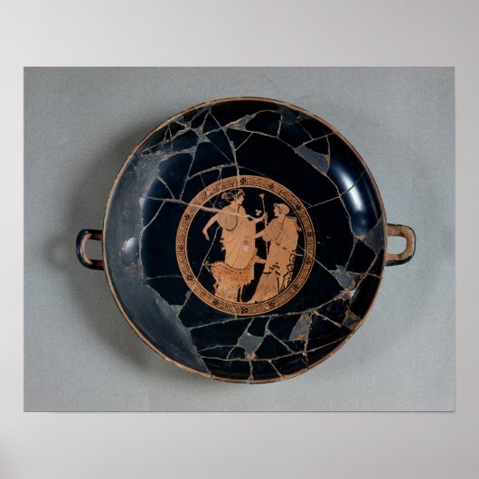 Poster Intérieur d'une tasse mansardée rouge (Devant)