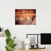 Poster Intérieur en bois rustique (Bureau à domicile)