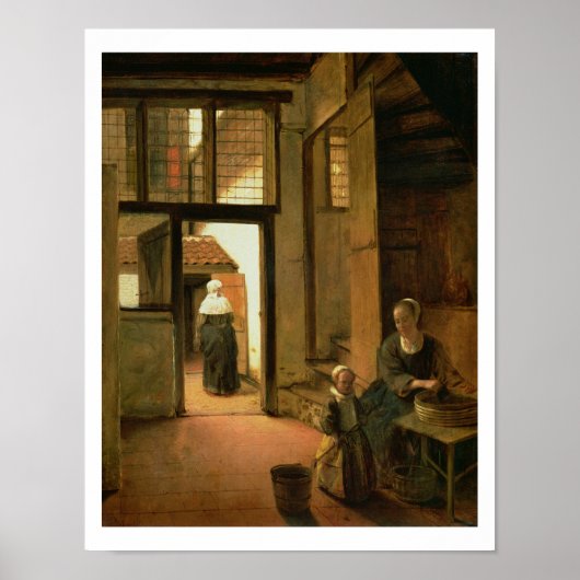 Poster Interior of a Dutch House (oil on panel) (Devant)