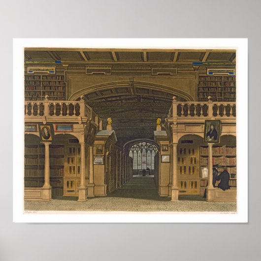 Poster Interior of the Bodleian Library, illustration fro (Devant)