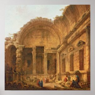 Poster Interior of the Temple of Diana at Nimes, 1787