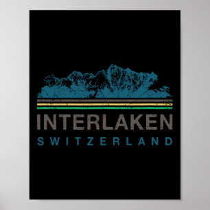 Poster Interlaken Suisse Escalade de Montagne Suisse Rétr