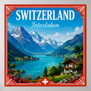 Poster 🏔️ Interlaken Suisse Mémoire de vacances alpines