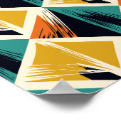 Poster Interlocking Triangles with Brush Stroke Accents (Coin)