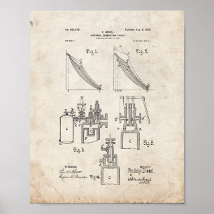 Poster Internal Combustion Engine Patent - Old Look