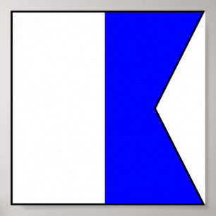 Poster International maritime signal flag letter nautical