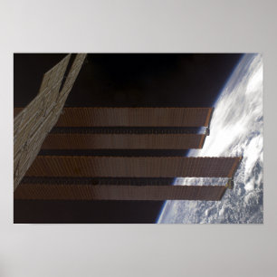 Poster International Space Station's solar array panel