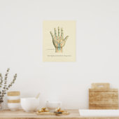 Poster interne anatomie met hand en pols (Keuken)