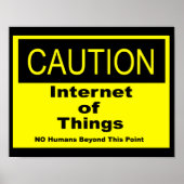 Poster Internet des objets IoT Avertissement Signal d'ave (Devant)