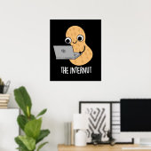 Poster Internut Funny Internet Peanut Pun Dark BG (Bureau à domicile)