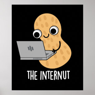 Poster Internut Funny Internet Peanut Pun Dark BG