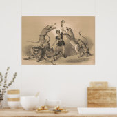 Poster Interprète De Cirque Debout Parmi Les Animaux Vici (Cuisine)