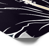 Poster Intersecter courbe élégant flux d'hibiscus stylisé (Coin)