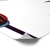 Poster Intersecter courbe élégant flux d'hibiscus stylisé (Coin)