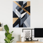 Poster Intersections Dorées (Bureau à domicile)