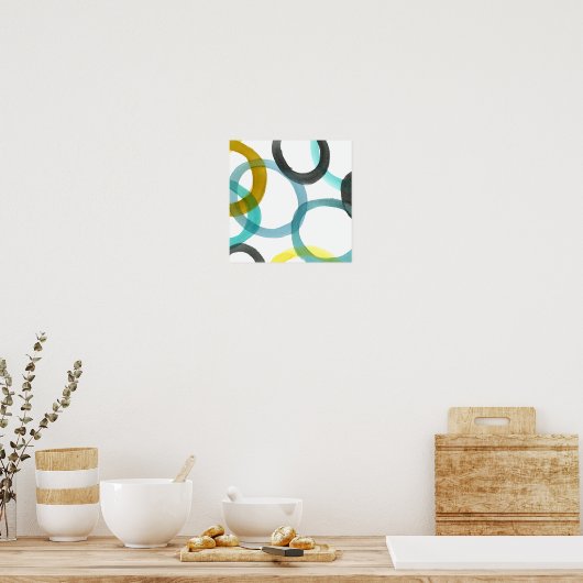 Poster Interverrouillage des cercles jaunes et bleus (Cuisine)