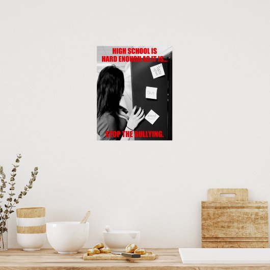 Poster Intimidation au lycée (Cuisine)