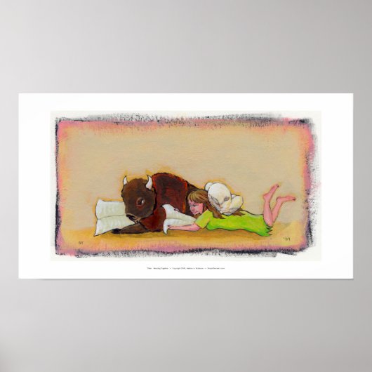 Poster Intitulé : Reading Together - Buffalo and fairy (Devant)