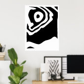 Poster Into Deep : Abstrait noir & blanc (Bureau à domicile)