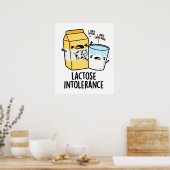 Poster Intolérance au lactose Funny Milk Pun (Cuisine)