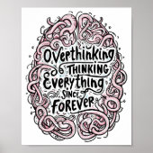 Poster Intricate Abstract Overthinker Typography (Devant)