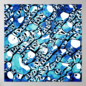 Poster Intricate Blue Abstract Pattern (Devant)