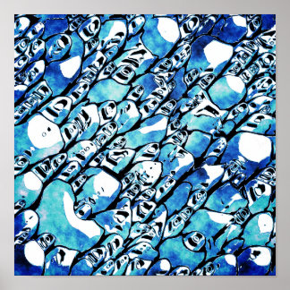 Poster Intricate Blue Abstract Pattern