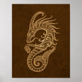 Poster Intricate Brown Capricorn Zodiac (Devant)