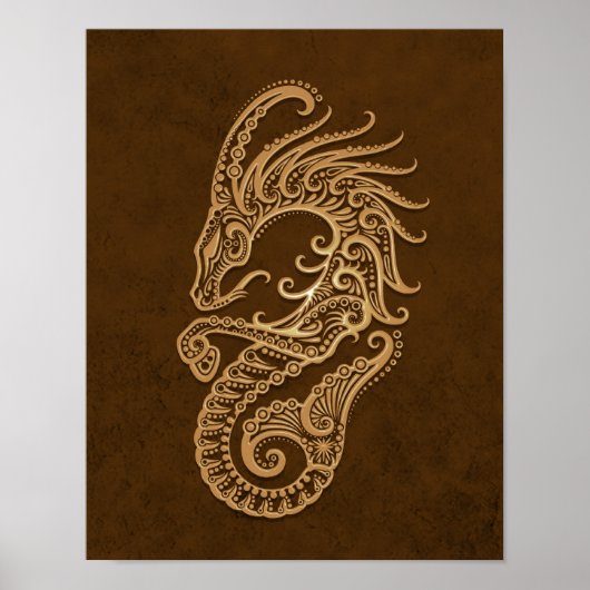 Poster Intricate Brown Capricorn Zodiac (Devant)