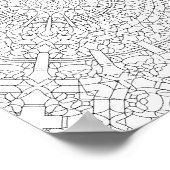 Poster Intricate Kaleidoscope Mandala Coloring Page (Coin)