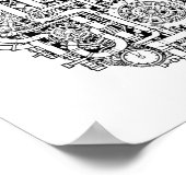 Poster Intricate Steampunk Decoupage Template Line Art (Coin)