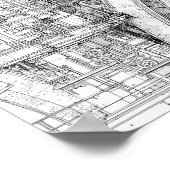 Poster Intricate Steampunk Scaffolding Technical Line Art (Coin)