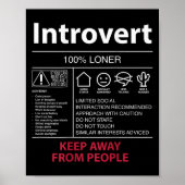 Poster Introvert 100% Loner Garder loin des gens - Intro (Devant)
