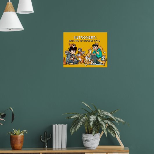 Poster Introvert - Prêt à discuter des chats | Drôle (Salon 1)
