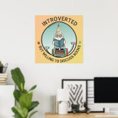 Poster Introverted Mais Prêt À Discuter Des Livres (Bureau à domicile)