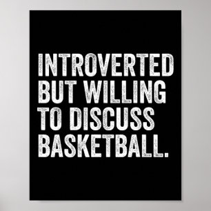 Poster Introverti Mais Prêt à Discuter de Sketll Drôle