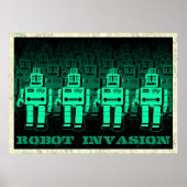 Poster invasion de robots vintages (Devant)